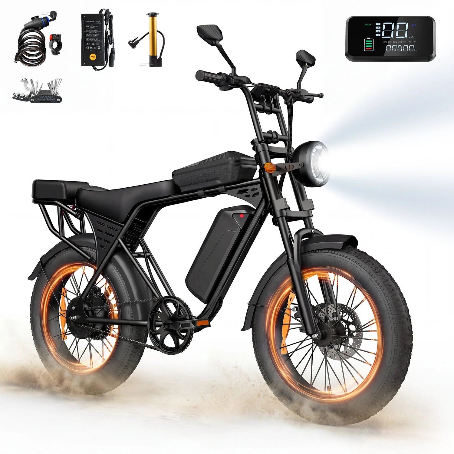 AtlasTrek X5 elektriskais velosipēds 48V 15Ah 250W