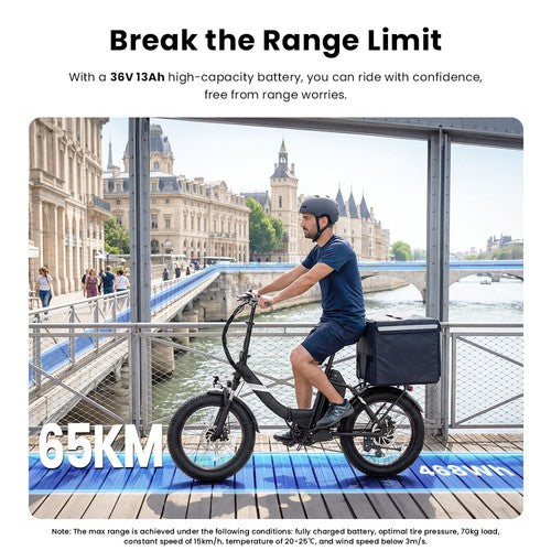 Touroll S3 Elektriskais velosipēds, 250W motors, 36V 13Ah