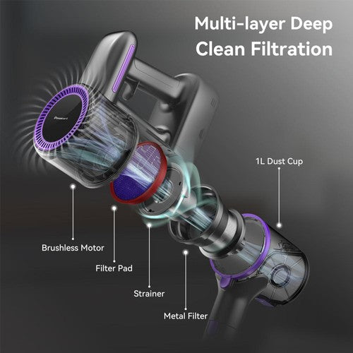 POWEART N700 bezvadu putekļsūcējs 30 kPa