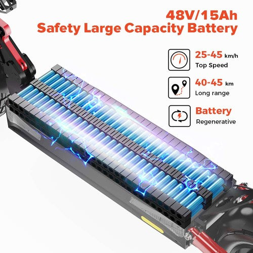 iScooter iX4 Elektriskais skūteris ar 800W motoru, 45 km/h, 48V, 15Ah.