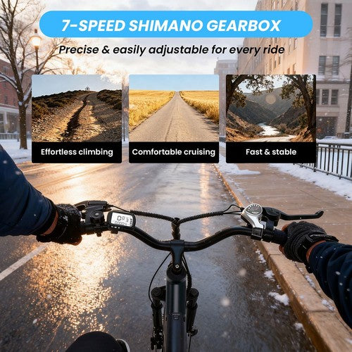 ESKUTE C100 PLUS elektriskais velosipēds ar 250 W motoru, 36 V, 13 Ah