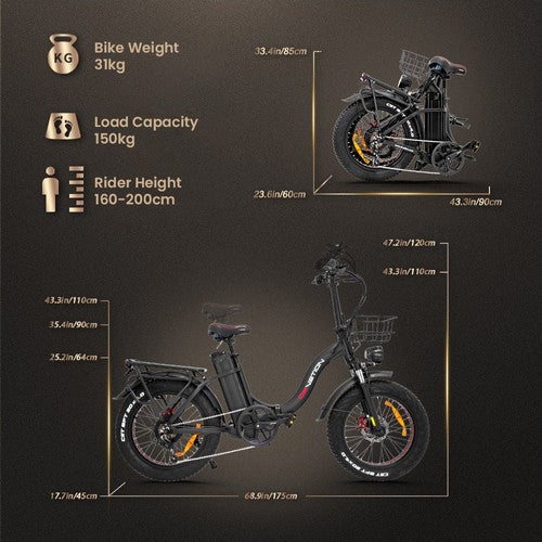 DRVETION CT20 PRO elektriskais velosipēds, 750W motors, 48V 15Ah „Samsung”
