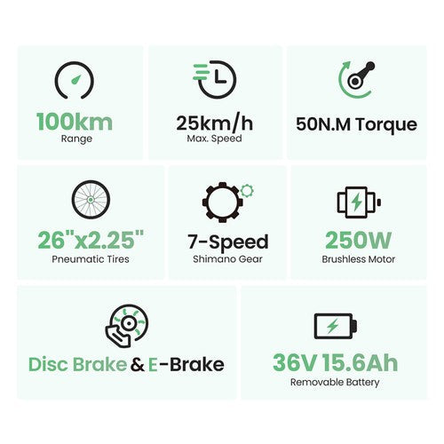 Touroll B2 elektriskais velosipēds 36V 15.6Ah