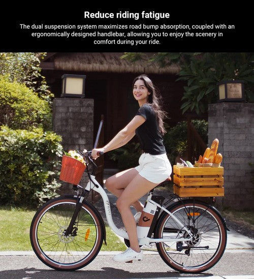 DYU C6 Pro elektriskais velosipēds, 250 W motors, 36 V 15,6 Ah