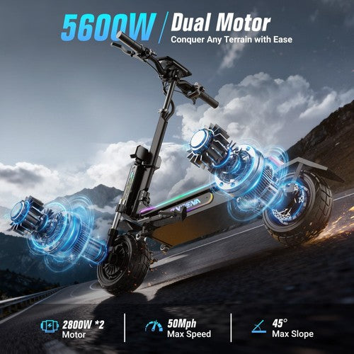 FENGQS GT7 elektriskais skrejritenis, dubults 2800W motors, 60V 27Ah