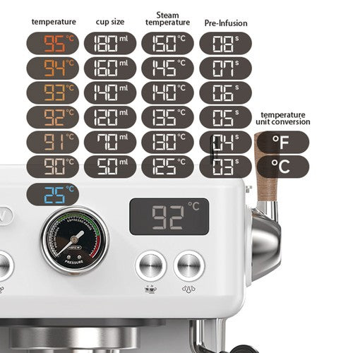 HiBREW H10 PLUS espresso kafijas automāts, 20 bāru pusautomātiskais kafijas automāts