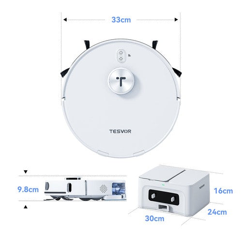Tesvor S8 Max robotsūcējs ar 8000 Pa sūkšanas jaudu.