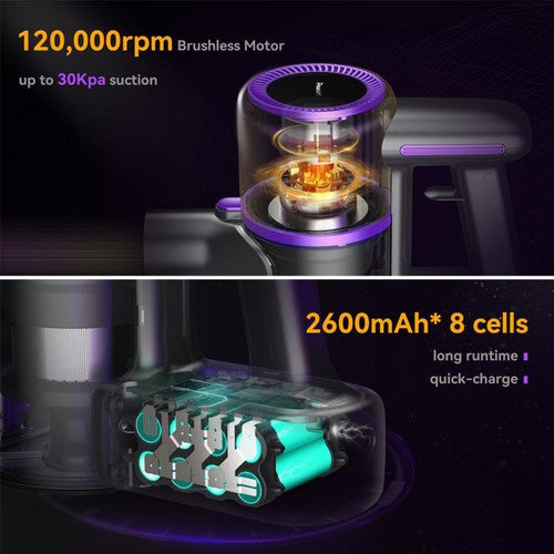 POWEART N700 bezvadu putekļsūcējs 30 kPa