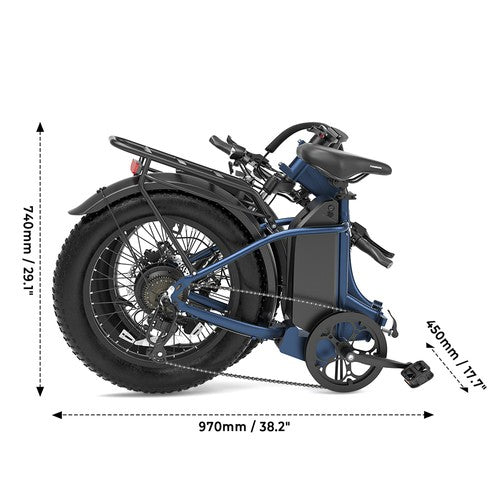 Touroll S2 elektriskais velosipēds, 650 W motors, 48 V, 15 Ah