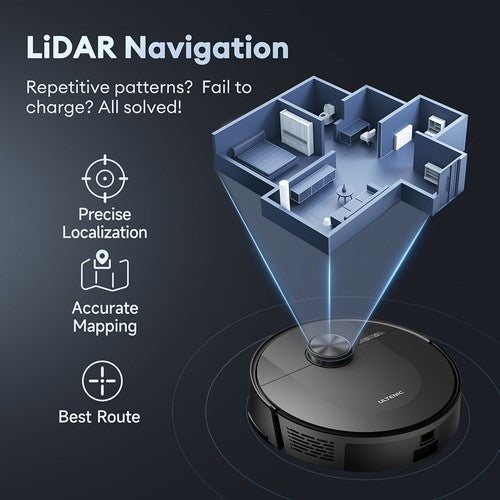 Ultenic D10 robotsūcējs ar LiDAR ātro kartēšanu, 4000 Pa.