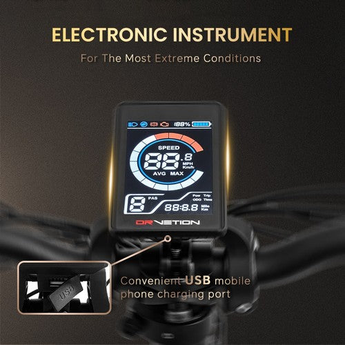 DRVETION CT20 PRO elektriskais velosipēds, 750W motors, 48V 15Ah „Samsung”
