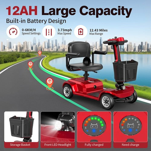 Unificare Lucas Pro četrriteņu skrejritenis, 180 W motors, 24 V 12 Ah